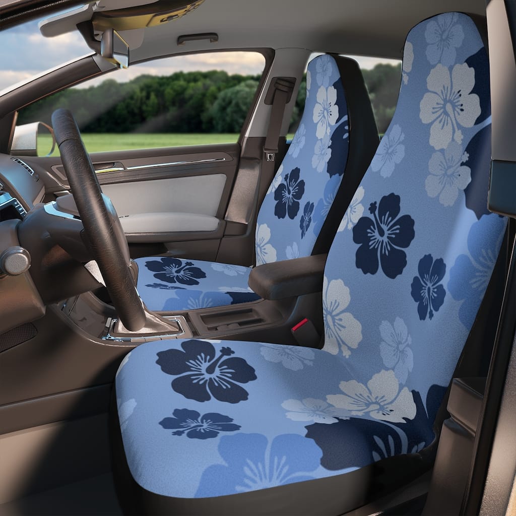 Blue Pink Floral Flowers Car Seat Covers Pair, 2 Front Seat Covers, Car Seat Protector, hotsell Car Accessories